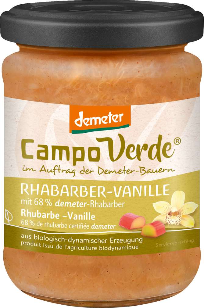 Abbildung des Sortimentsartikels Campo Verde Demeter Rhabarber-Vanille 200g