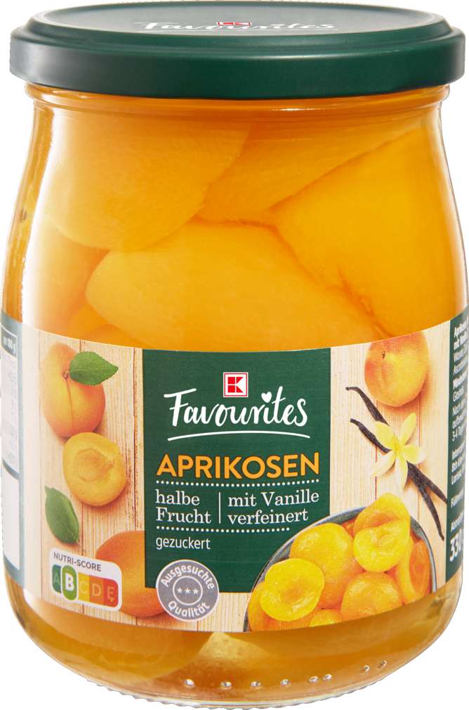 Abbildung des Sortimentsartikels K-Favourites Aprikosen in Sirup mit Vanille 550g