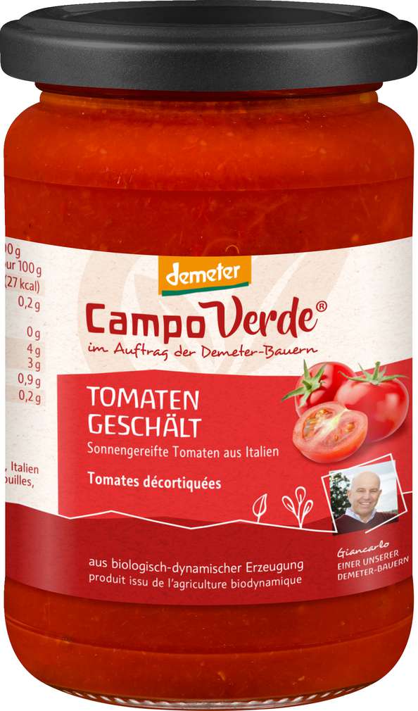 Abbildung des Sortimentsartikels Campo Verde Demeter Handgeschälte Tomaten 530