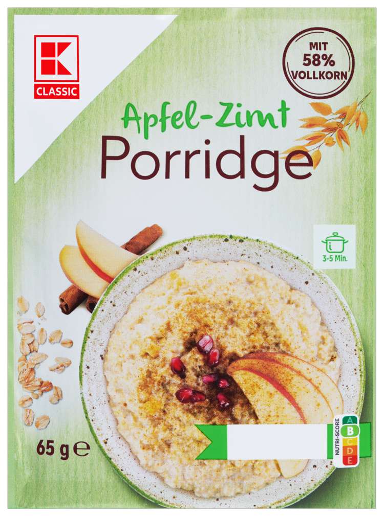 Abbildung des Sortimentsartikels K-Classic Porridge Apfel-Zimt 65g