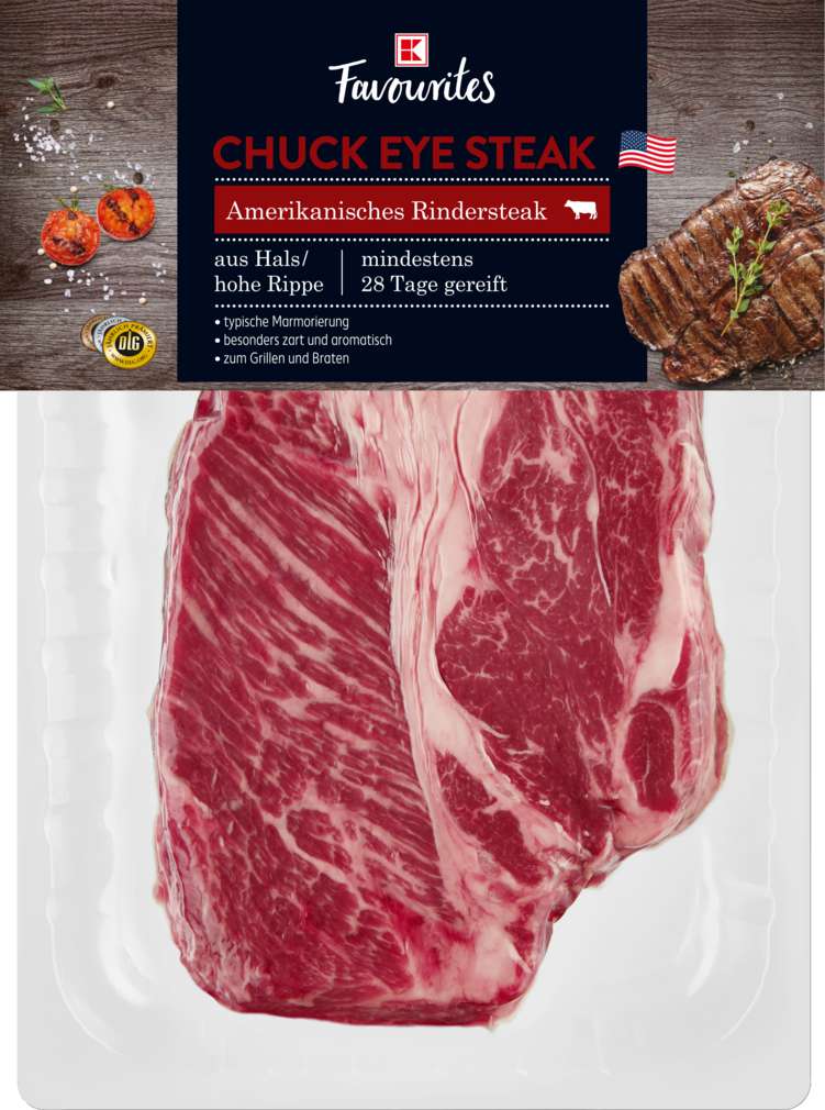 Abbildung des Sortimentsartikels K-Favourites US Chuck Eye Steak, Rindersteak Hals/Hohe Rippe
