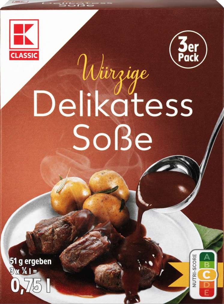 Abbildung des Sortimentsartikels K-Classic Delikatess Soße 3er Packung 51g