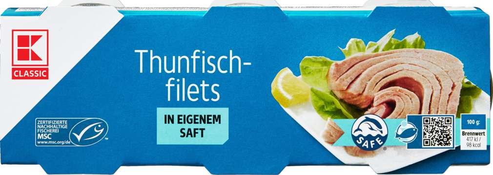 Abbildung des Sortimentsartikels K-Classic Thunfisch im eigenem Saft 3x80g