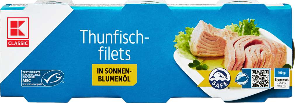 Abbildung des Sortimentsartikels K-Classic Thunfisch in Öl 3x80g