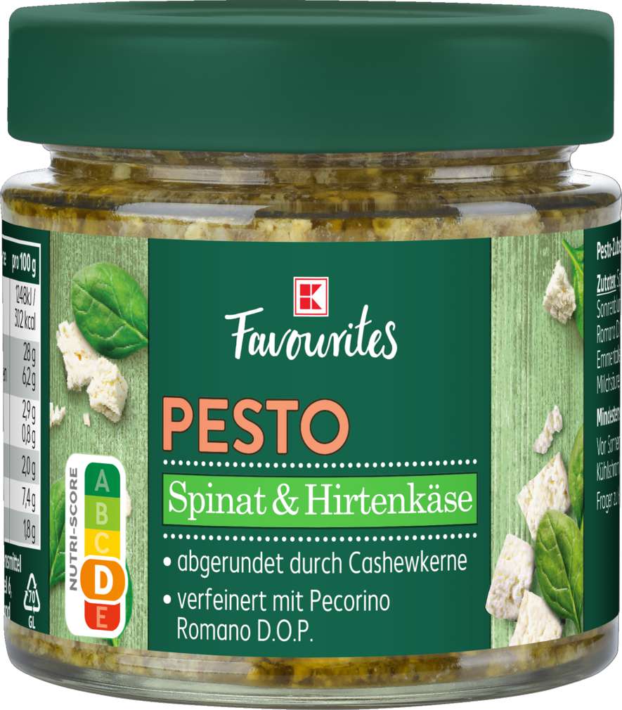 Abbildung des Sortimentsartikels K-Favourites Spinat Hirtenkäse Pesto 180g