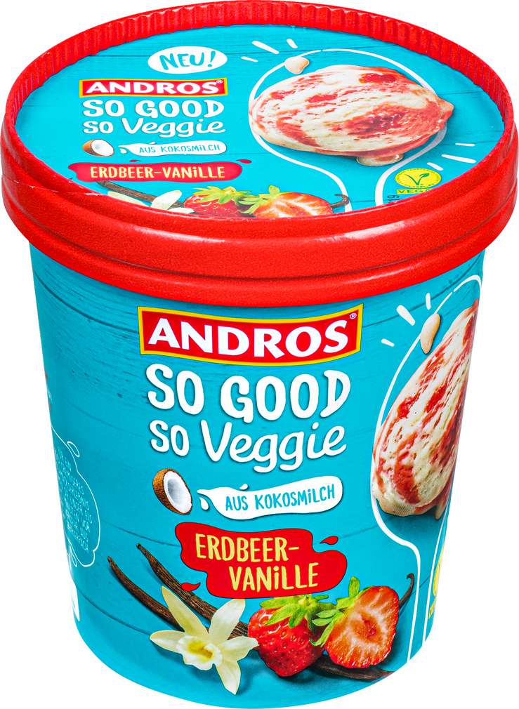 Abbildung des Sortimentsartikels Andros So Good So Veggie Erdbeer-Vanille Ice 460ml