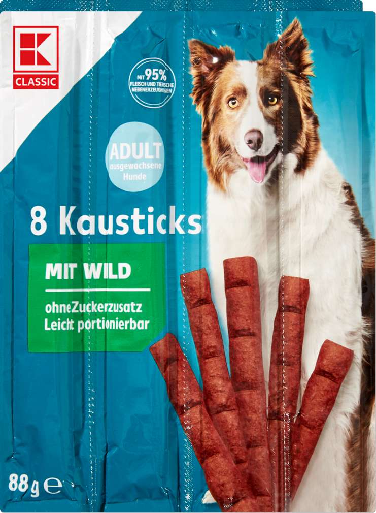 Abbildung des Sortimentsartikels K-Classic Hund Kausticks Wild 8x11g