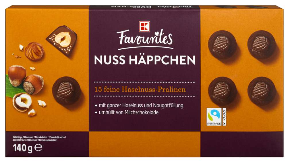 Abbildung des Sortimentsartikels K-Favourites Nuss Häppchen 140g