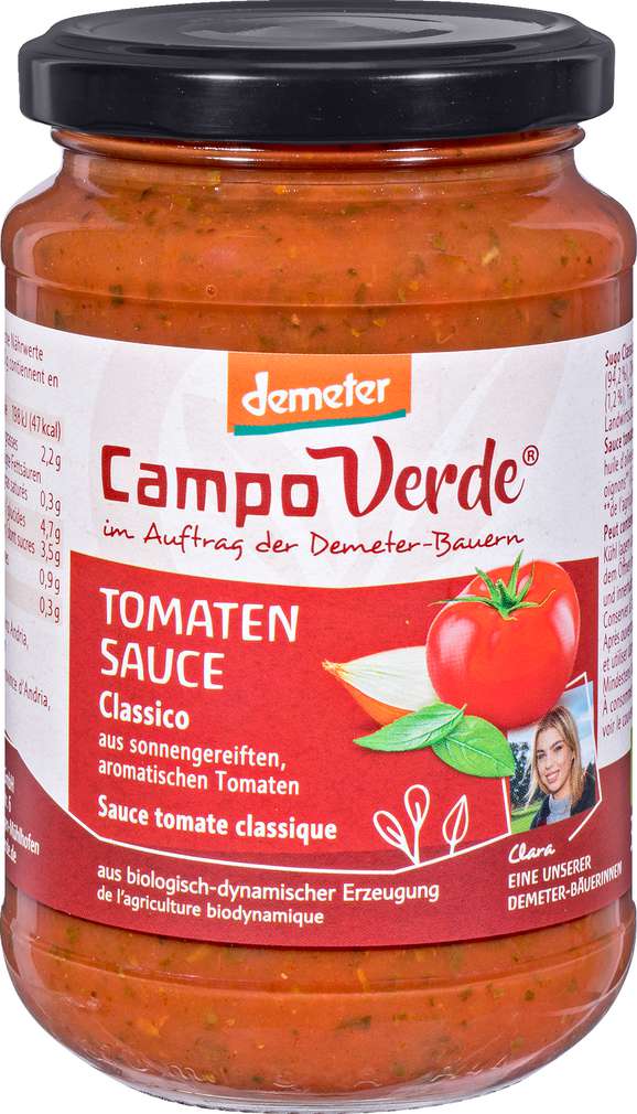 Abbildung des Sortimentsartikels Campo Verde Demeter Bio Tomatensoße Classico 330g