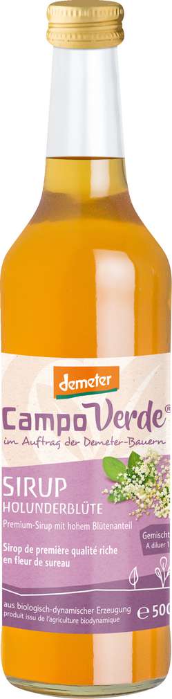 Abbildung des Sortimentsartikels Campo Verde Demeter Holunderblüten Sirup 500ml