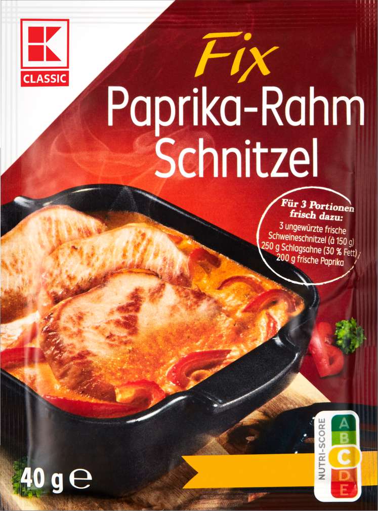 Abbildung des Sortimentsartikels K-Classic Fix für Paprika-Rahm-Schnitzel 40g