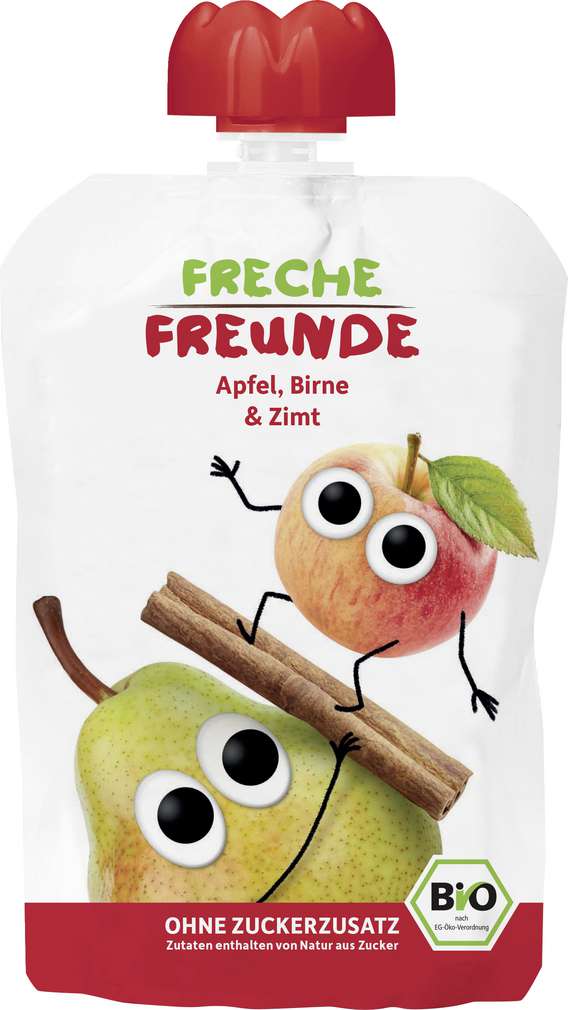 Abbildung des Sortimentsartikels Freche Freunde Quetschmus Birne+Apfel+Zimt 100g