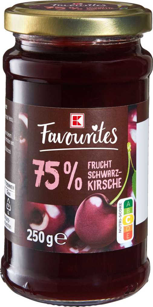 Abbildung des Sortimentsartikels K-Favourites Fruchtaufstrich 75%, Schwarzkirsche 250g