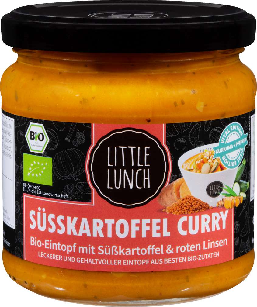 Abbildung des Sortimentsartikels Little Lunch Bio-Süsskartoffel Curry, rote Linsen 350ml