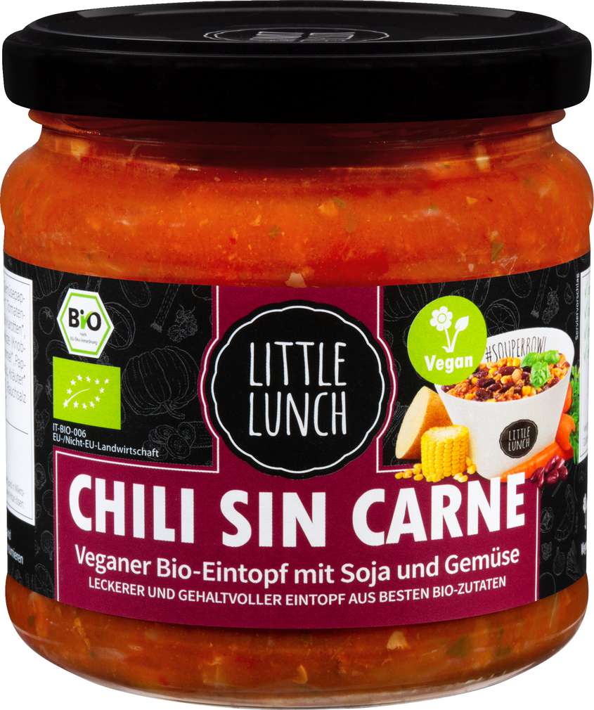 Abbildung des Sortimentsartikels Little Lunch Bio-Chili Sin Carne Soja, Gemüse 350ml
