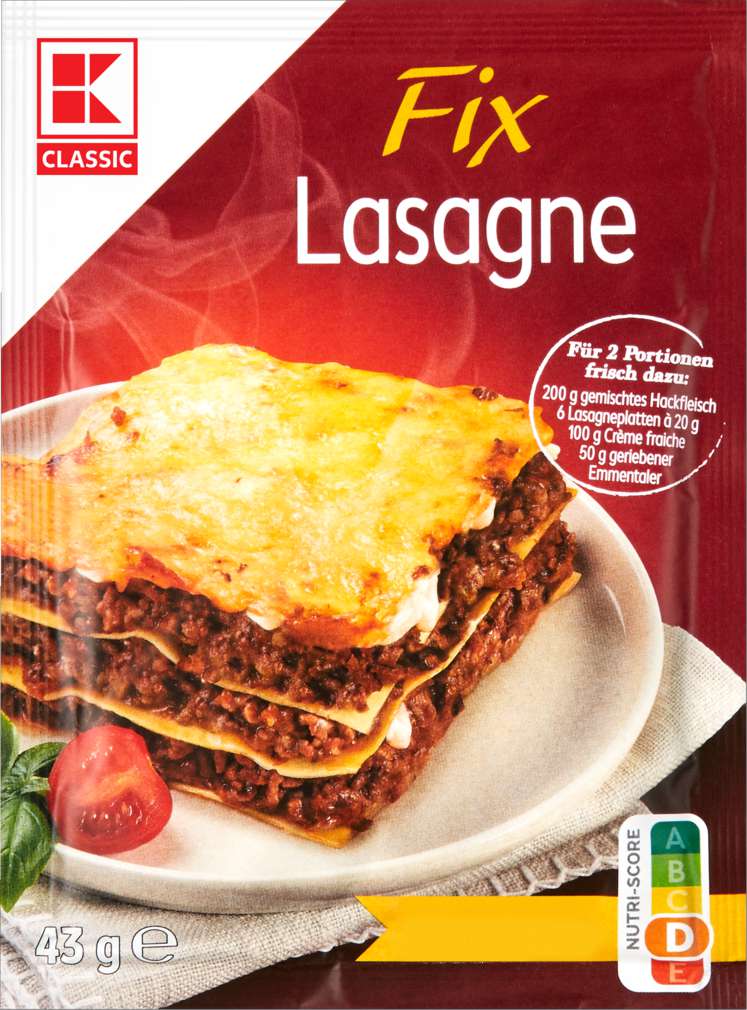 Abbildung des Sortimentsartikels K-Classic Fix für für Lasagne 43g