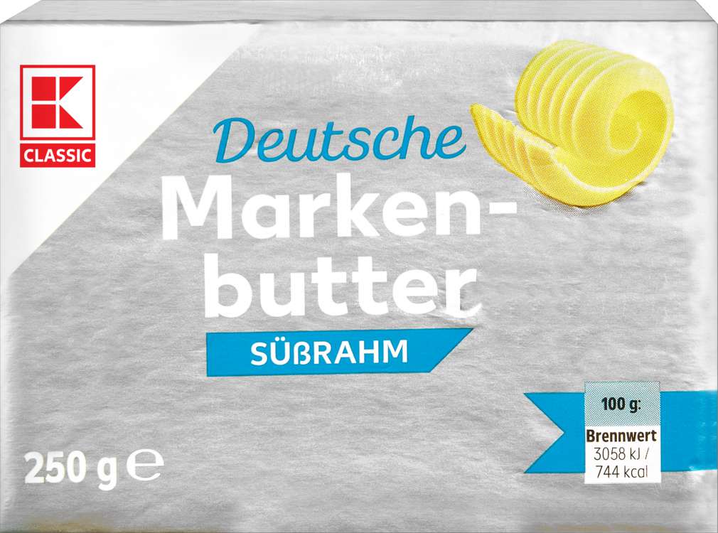 Abbildung des Sortimentsartikels K-Classic Deutsche Markenbutter Süßrahm 82% 250g