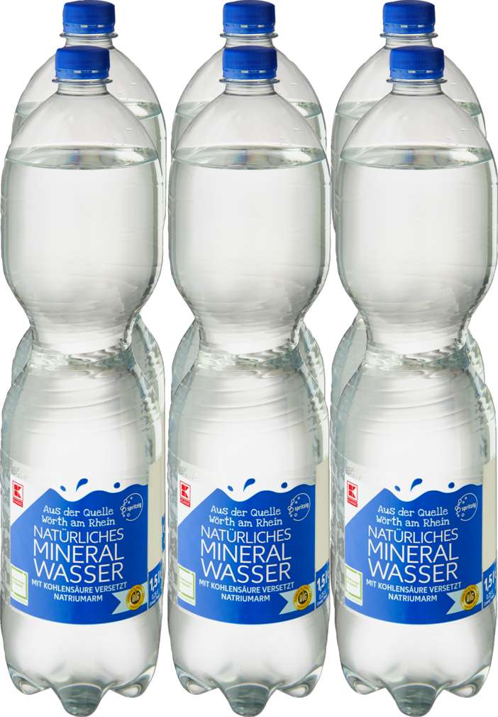 Abbildung des Sortimentsartikels K-Classic Natürliches Mineralwasser spritzig 6x1,5l
