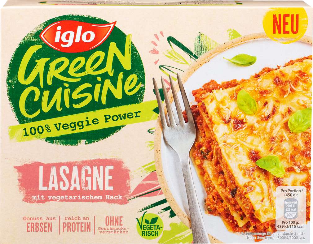 Abbildung des Sortimentsartikels Iglo Green Cuisine Lasagne 450g