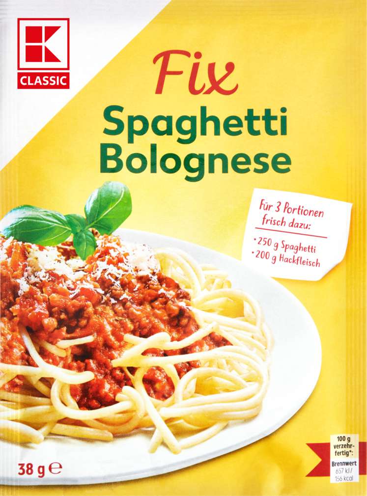 Abbildung des Sortimentsartikels K-Classic Fix für Pastagerichte Spaghetti Bolognese 38g
