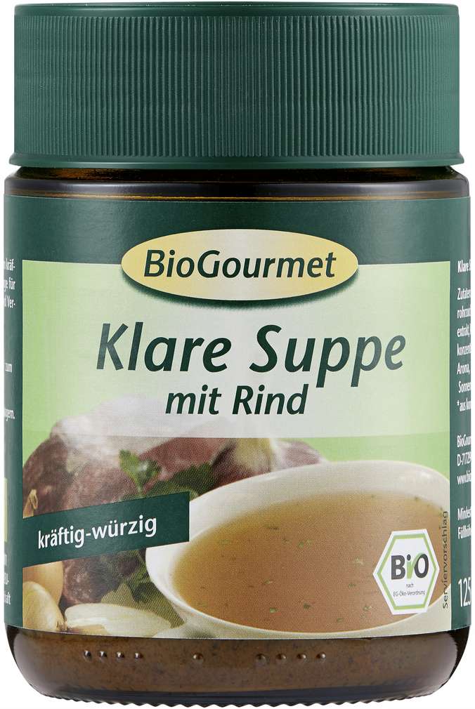 Abbildung des Sortimentsartikels BioGourmet Bio-Suppe mit Rind klar 125g