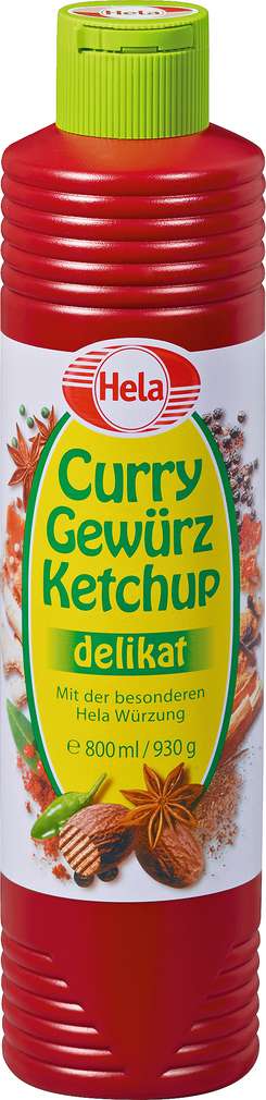 Abbildung des Sortimentsartikels Hela Curry Gewürz Ketchup delikat 800ml