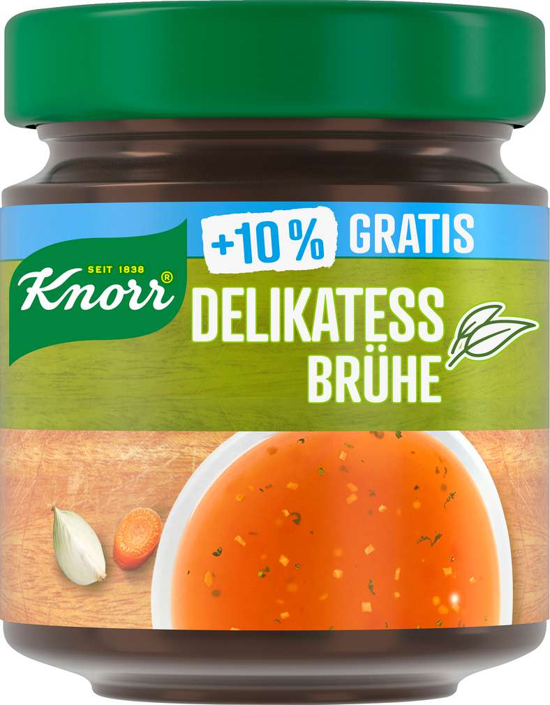 Abbildung des Sortimentsartikels Knorr Delikatess Brühe 10% gratis, ergibt 7,7l