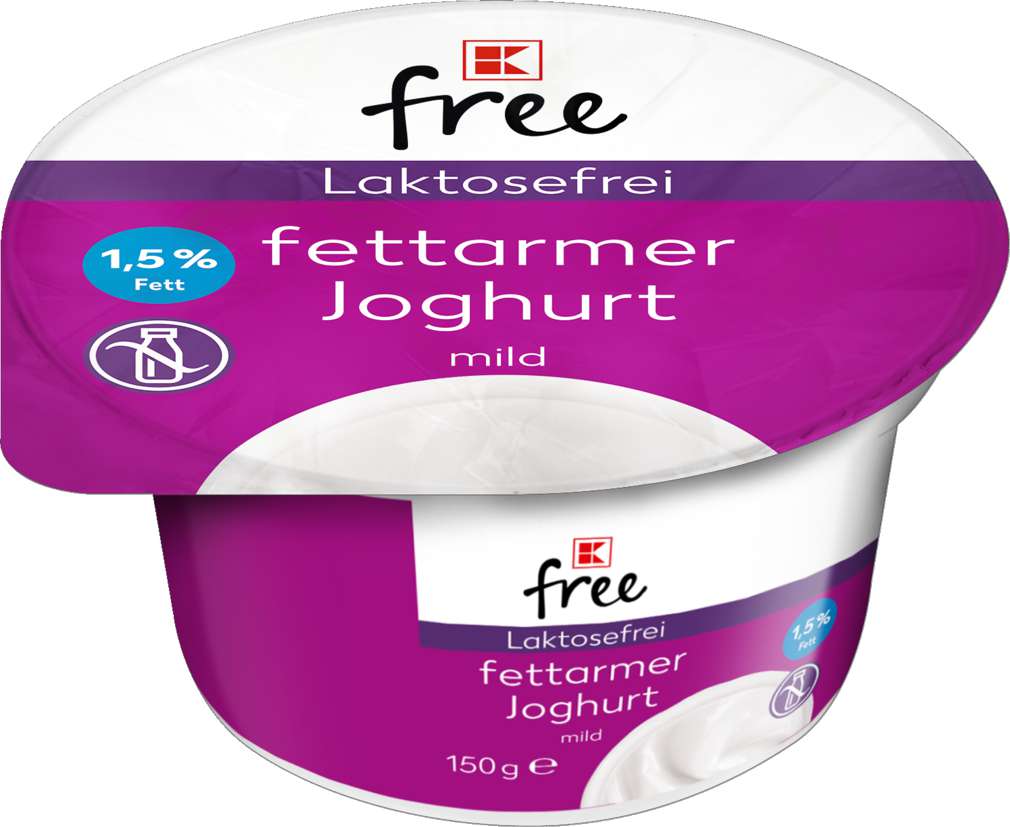 Abbildung des Sortimentsartikels K-Free Laktosefrei fettarmer Joghurt mild 1,5% 150g