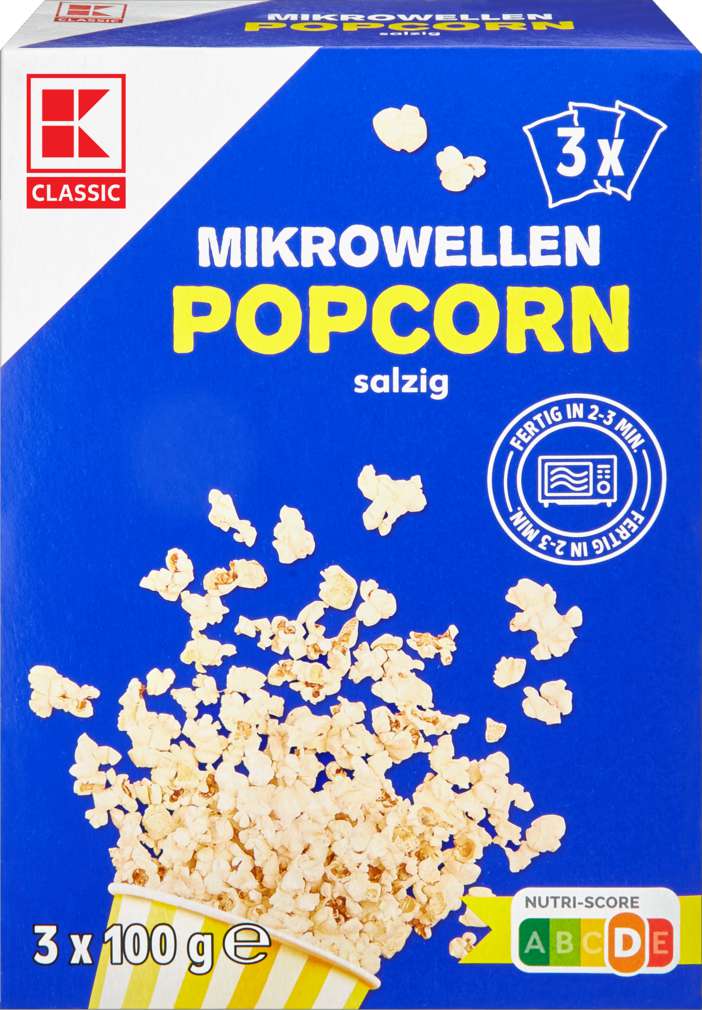 Abbildung des Sortimentsartikels K-Classic Mikrowellen Popcorn Salz 3x100g