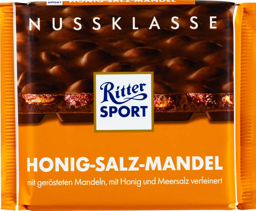 Abbildung des Sortimentsartikels Ritter Sport Honig-Salz-Mandel Schokolade 100g