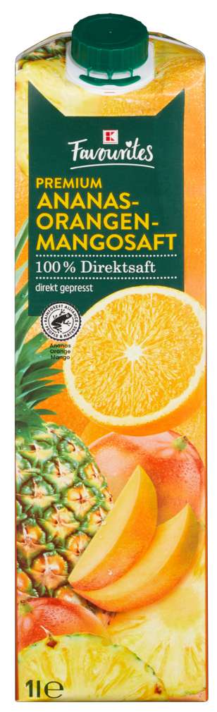Abbildung des Sortimentsartikels K-Favourites Direktsaft Ananas-Orange-Mango 1,0l