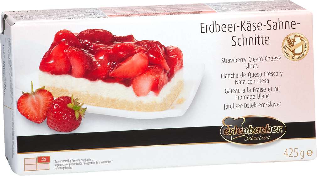 Abbildung des Sortimentsartikels Erlenbacher Erdbeer-Käse-Sahne-Schnitte 425g, 4 Stück