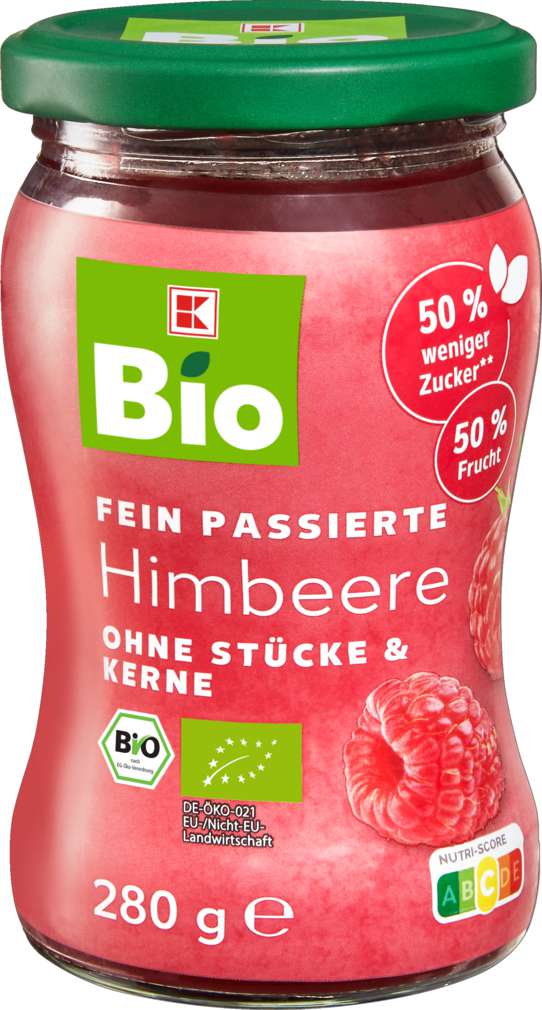Abbildung des Sortimentsartikels K-Bio Fruchtaufstrich fein Himbeere zuckerreduziert 280g