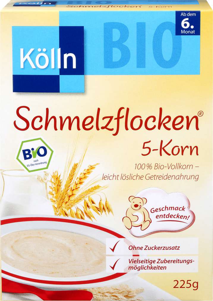 Abbildung des Sortimentsartikels Kölln Schmelzflocken 5-Korn Bio 225g