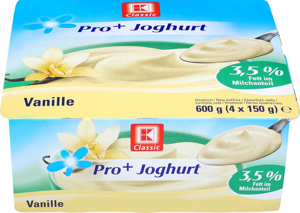 Abbildung des Sortimentsartikels K-Classic Pro+ Joghurt Vanille 4x150g