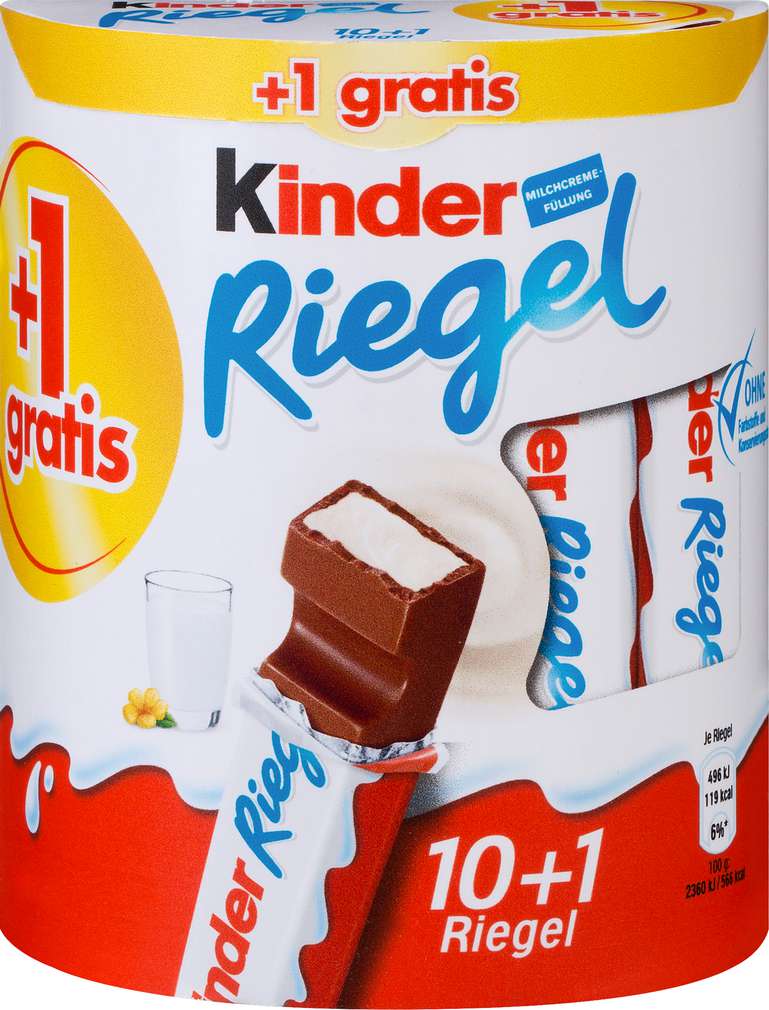 Abbildung des Sortimentsartikels Ferrero Kinder Riegel 10+1 gratis 231g