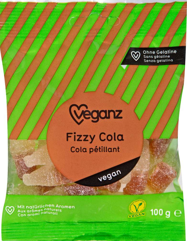 Abbildung des Sortimentsartikels Veganz Fizzy Cola 100g
