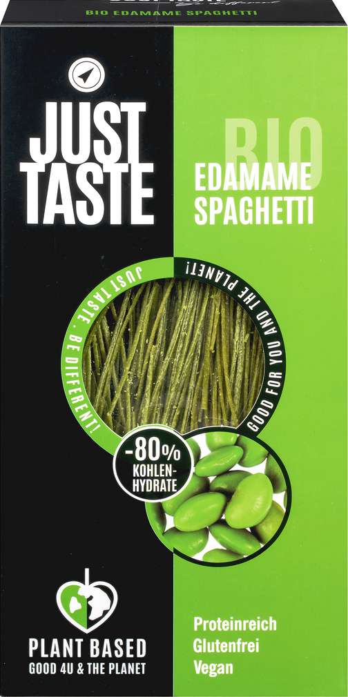 Abbildung des Sortimentsartikels Just Taste Bio Edamame Spaghetti glutenfrei vegan 250g