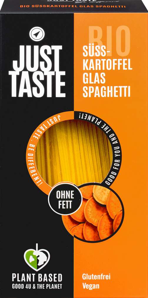 Abbildung des Sortimentsartikels Just Taste Bio glutenfrei vegan Süsskartoffel Spaghetti 250g