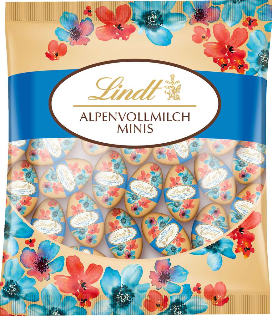 Abbildung des Sortimentsartikels Lindt Mini-Eier Vollmilch Blumen-Edition 180g