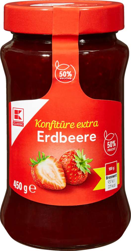 Abbildung des Sortimentsartikels K-Classic Konfitüre extra Erdbeere 450g