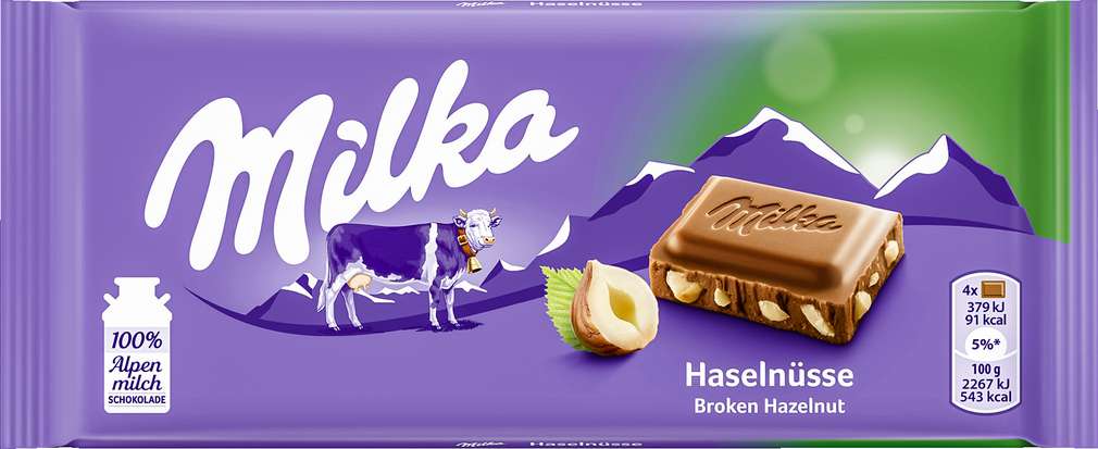 Abbildung des Sortimentsartikels Milka Schokolade Haselnuss 100g