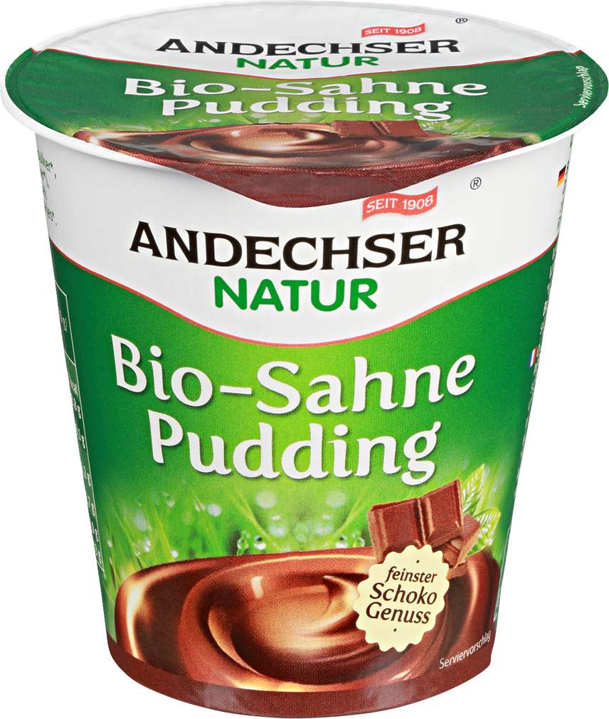 Abbildung des Sortimentsartikels Andechser Natur Bio-Sahne Pudding Schokolade 150g