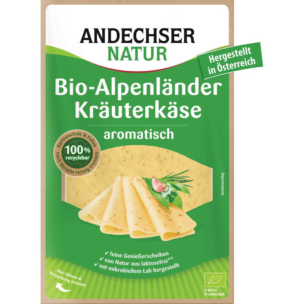 Abbildung des Sortimentsartikels Andechser Natur Bio-Alpenländer Kräuterkäse 150g