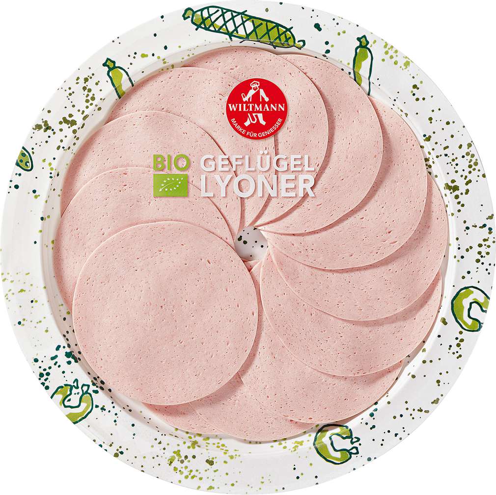 Abbildung des Sortimentsartikels Wiltmann Bio Geflügel Lyoner fein 80g