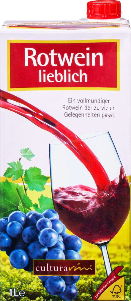 Abbildung des Sortimentsartikels Cultura Vini Rotwein TetraPak Spanien lieblich 1,0l
