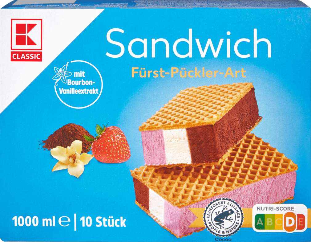 Abbildung des Sortimentsartikels K-Classic Sandwich Eis Fürst Pückler 10x100ml