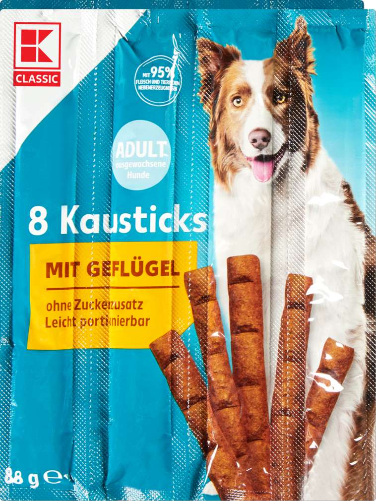 Abbildung des Sortimentsartikels K-Classic Hunde Kausticks Geflügel 8x11g