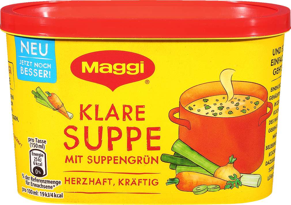 Abbildung des Sortimentsartikels Maggi Klare Suppe mit Suppengrün ergibt 16L/272g