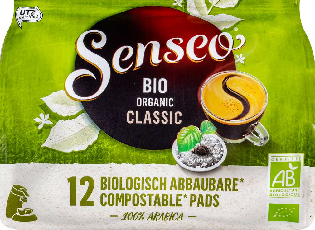 Abbildung des Sortimentsartikels Senseo Bio Classic Kaffeepads 12=83g